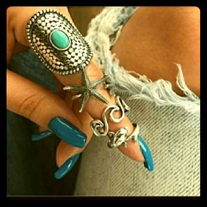 🍃Ocean Vibes Boho Ring Set of 4 Mixed Sizes